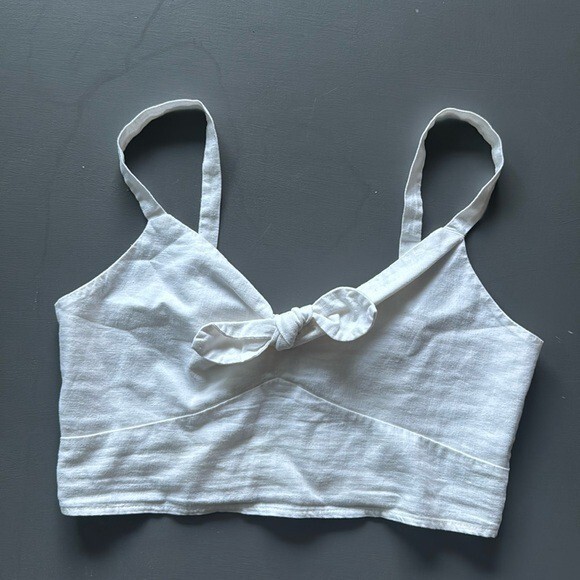 Target Women's Tie-Front Cropped Tank Top - Universal Thread™ White - Picture 1 of 6